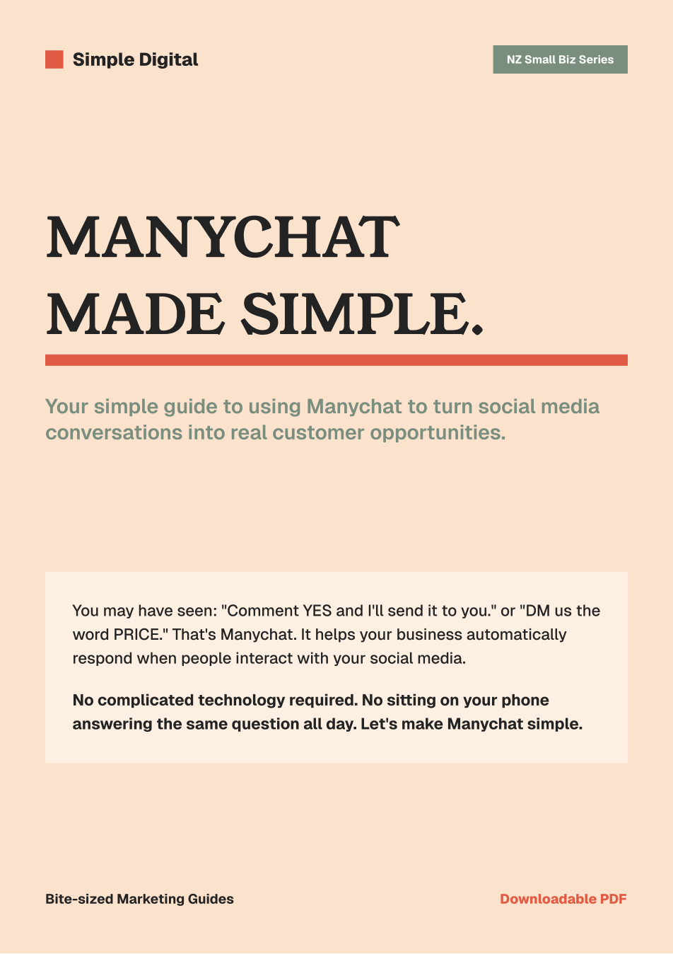 MANYCHAT Made Simple- comment what? - how to create leads  — page 1 preview