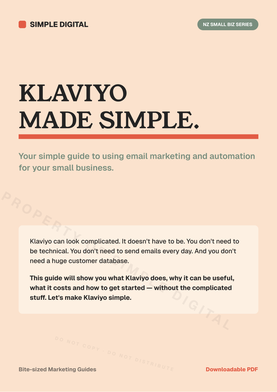 Klaviyo Made Simple (emails, you don't have to send...every time) — page 1 preview